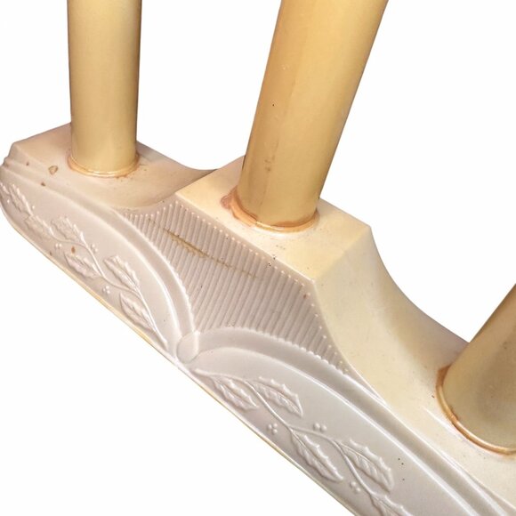 Vintage 1950s 5-Light Orange Plastic Christmas Candelabra Incandescent Holiday - Picture 12 of 16